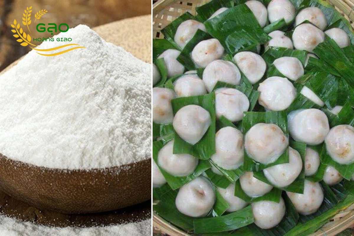 Bột nếp làm bánh ít trần