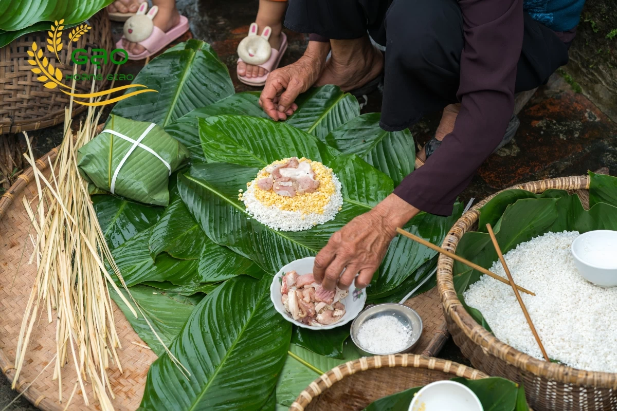 Các nguyên liệu gói bánh chưng