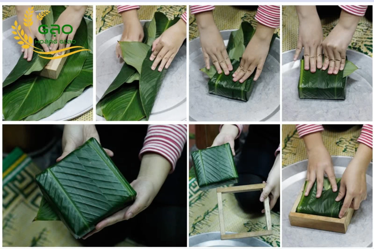 Cách gói bánh chưng bằng khuôn