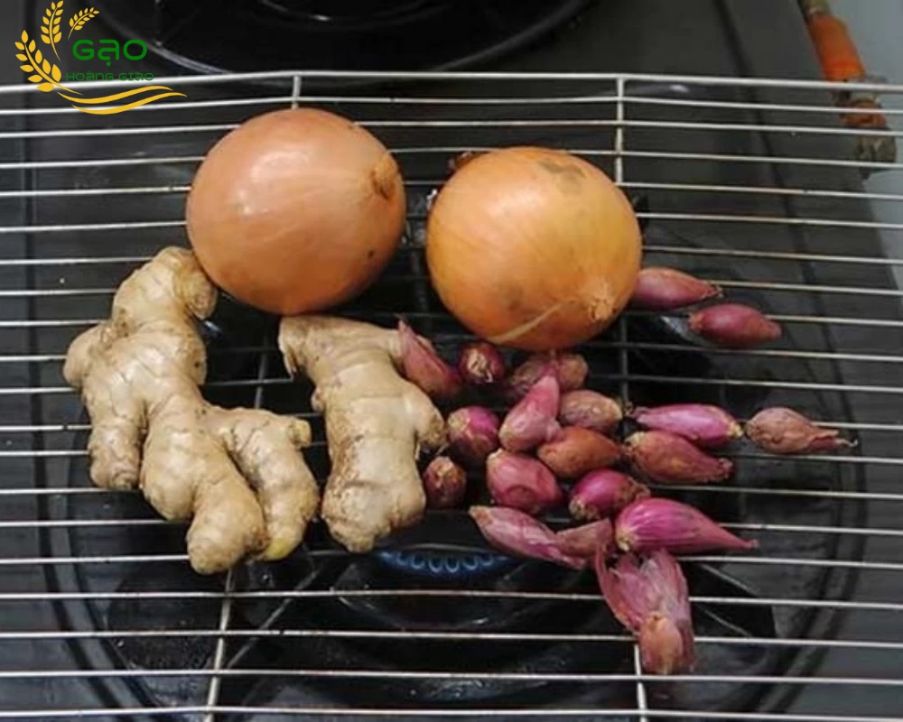 Nướng các nguyên liệu đã chuẩn bị