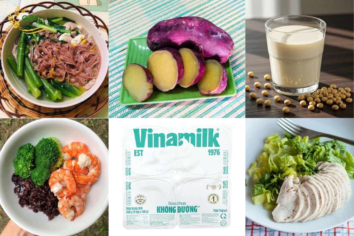 Các món trong thực đơn Eat Clean ngày 1