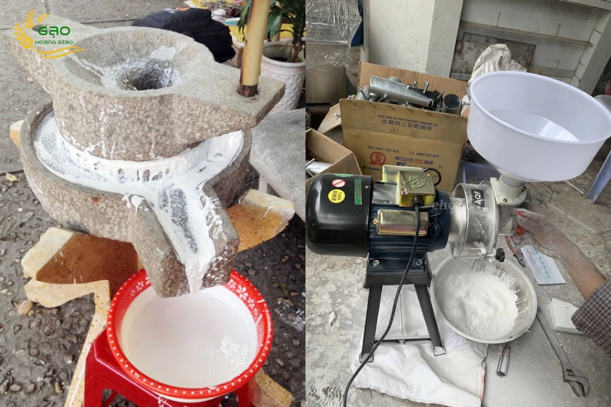 Bột được xay bằng cối đá và bột được xay bằng máy xay bột ướt
