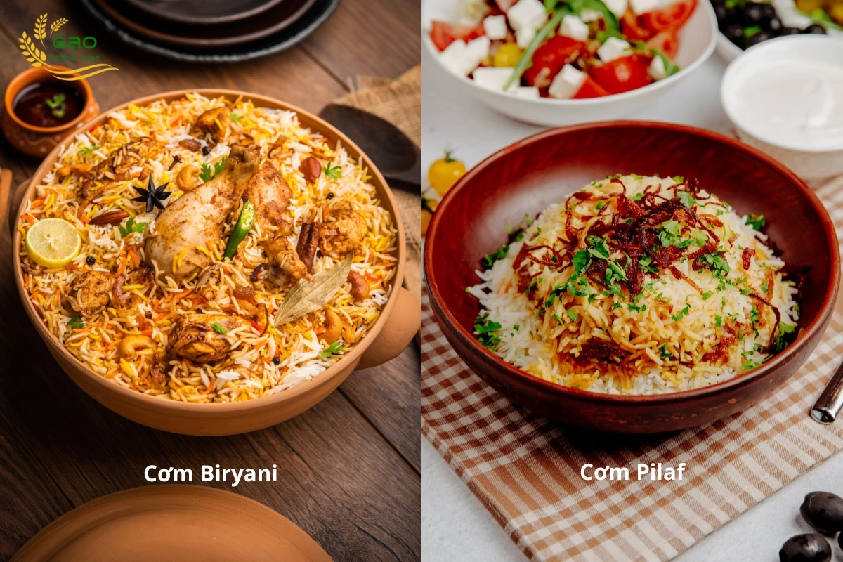 Món cơm Biryani và cơm Pilaf