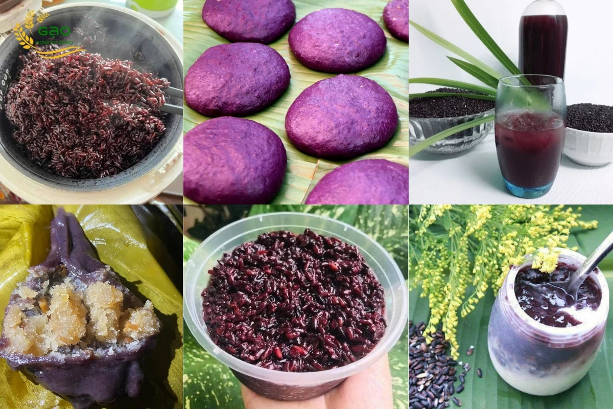 Một số món ngon được nấu từ gạo nếp than