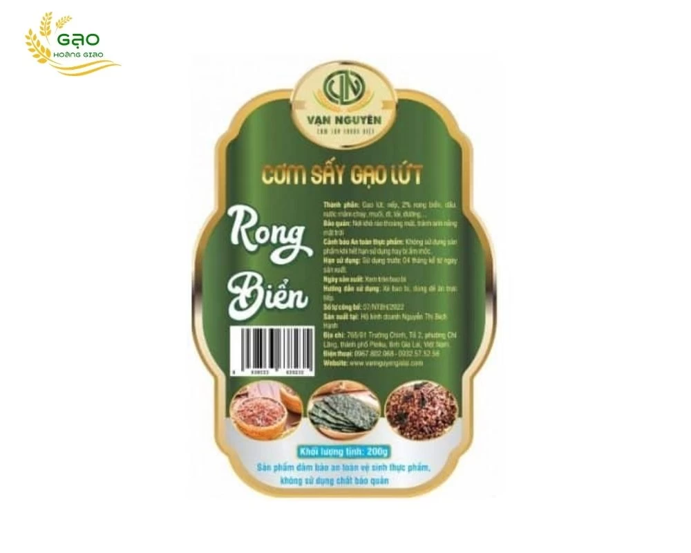 Tem dán cơm sấy gạo lứt