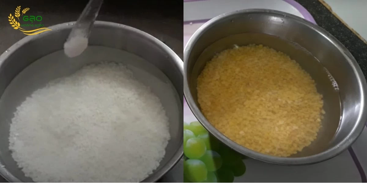 Ngâm nếp và đậu xanh