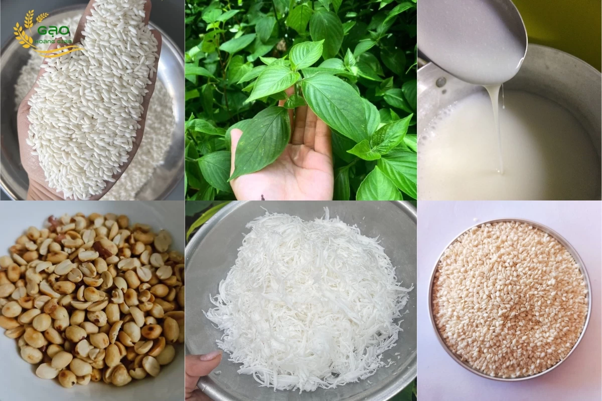 Nguyên liệu nấu xôi lá cẩm nước cốt dừa