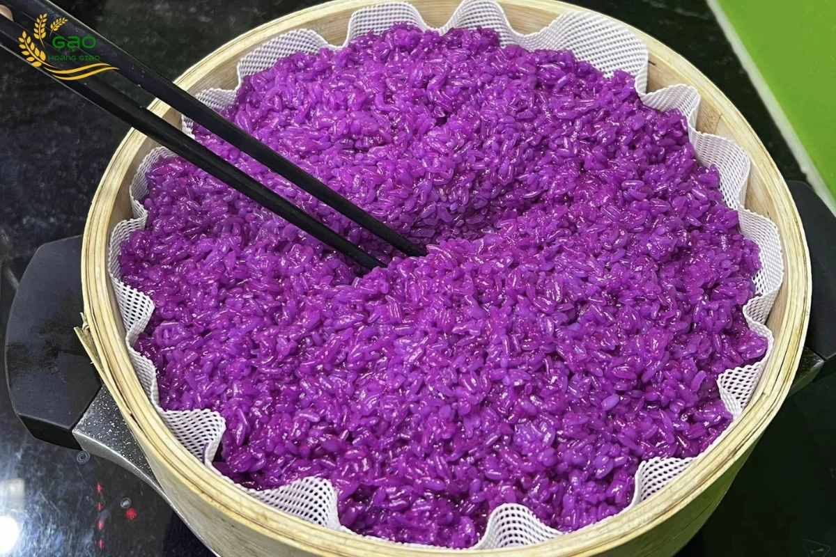 Cách nấu xôi lá cẩm nước cốt dừa